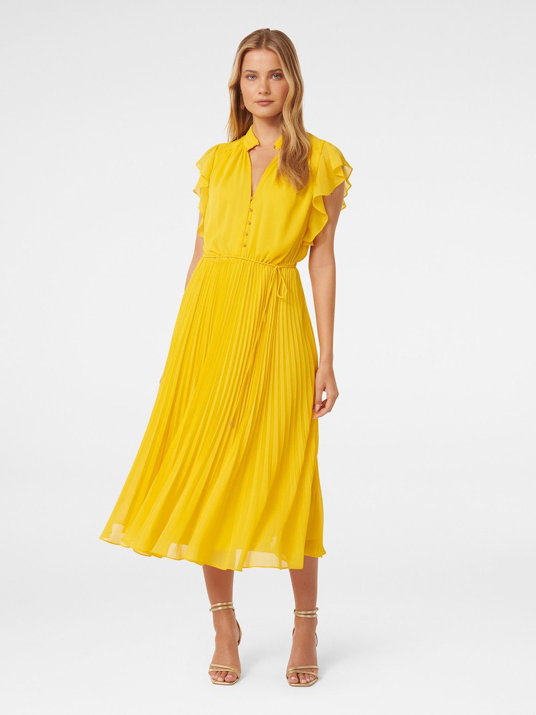 

Forever New Women Shirt Midi Dress, Yellow