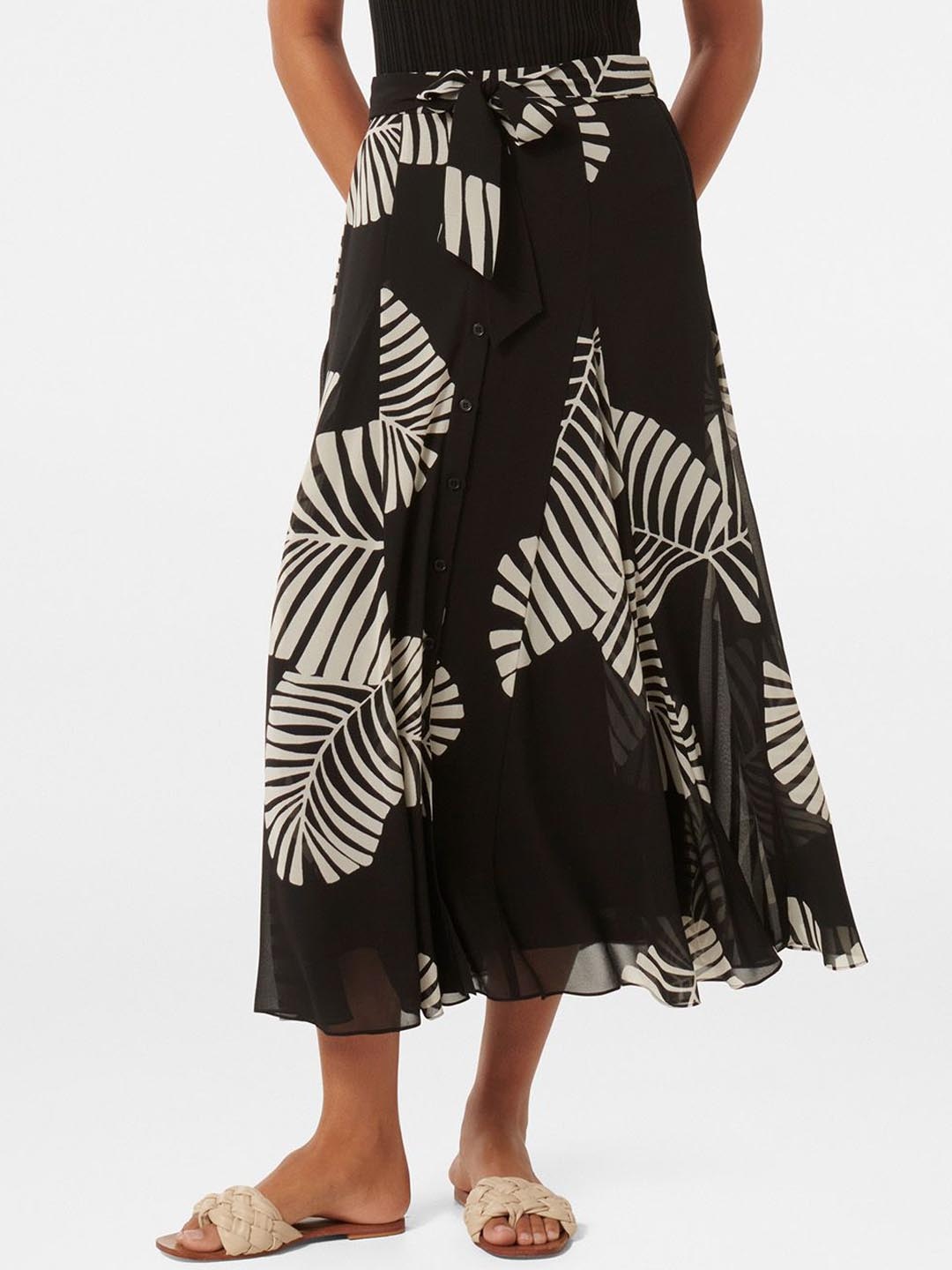 

Forever New Printed Flared Midi Skirt, Black