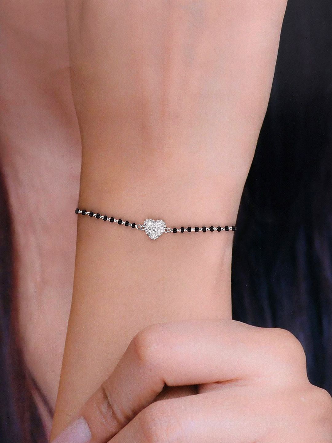 

KAI JEWEL 92.5 Sterling Silver Cubic Zirconia Rhodium Plated Wraparound Bracelet