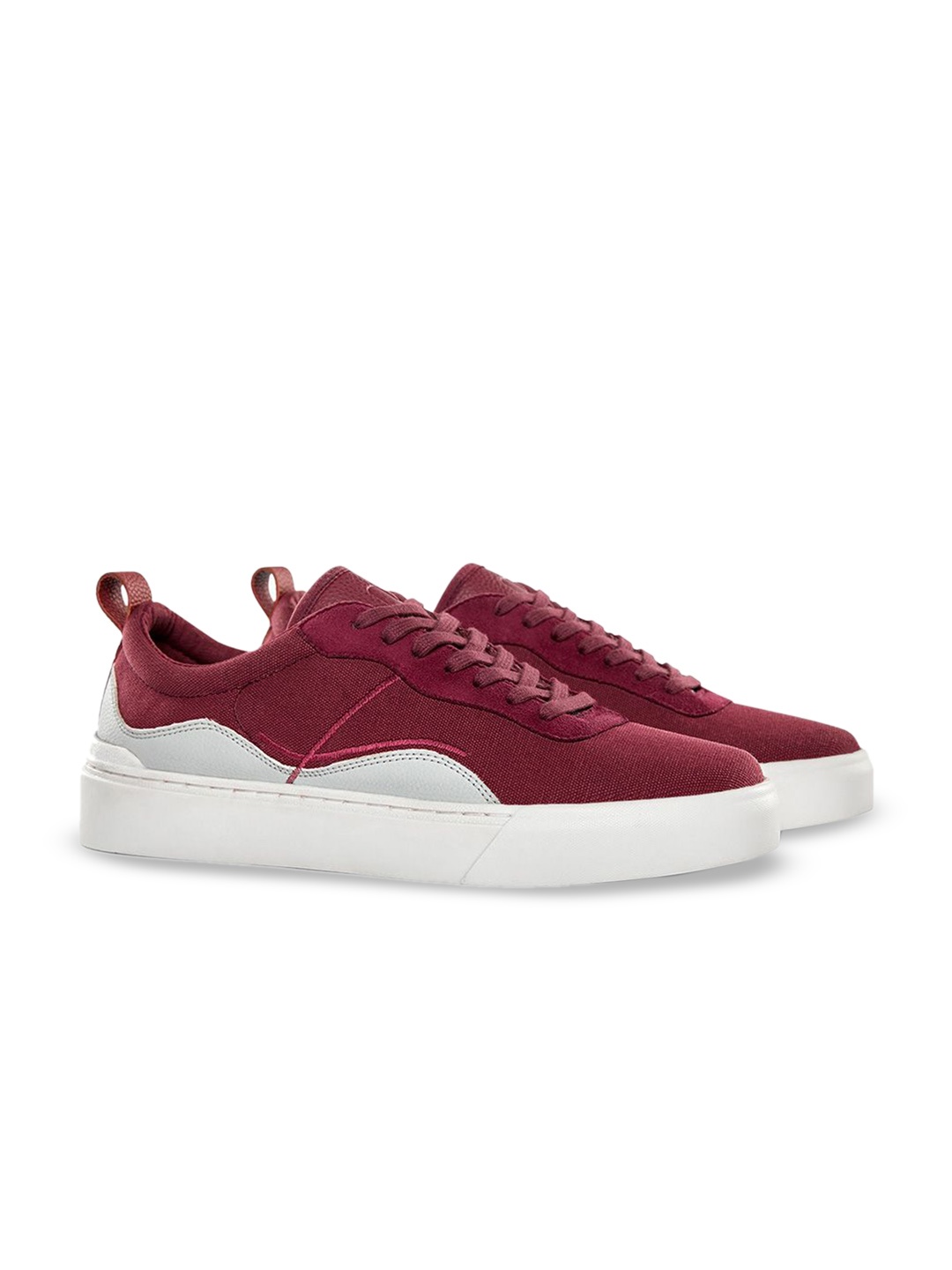 

Ludic Canvas Classic Round Toe Suede Sneakers, Maroon