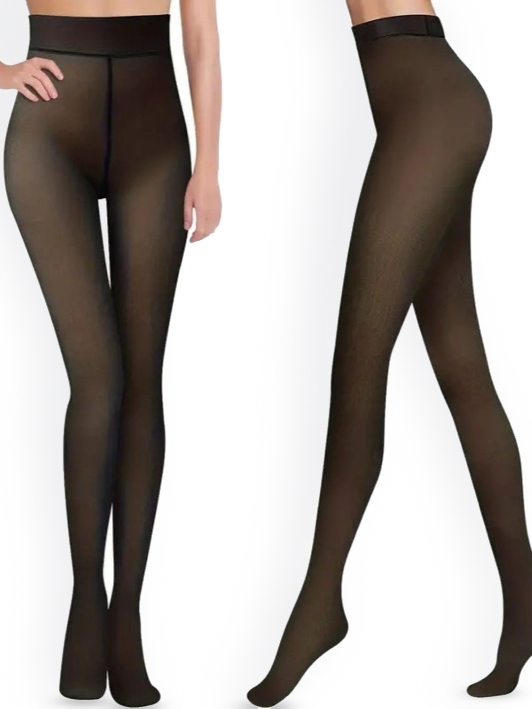 

Poftik Dual Tone Fur Stretchable Stockings, Black