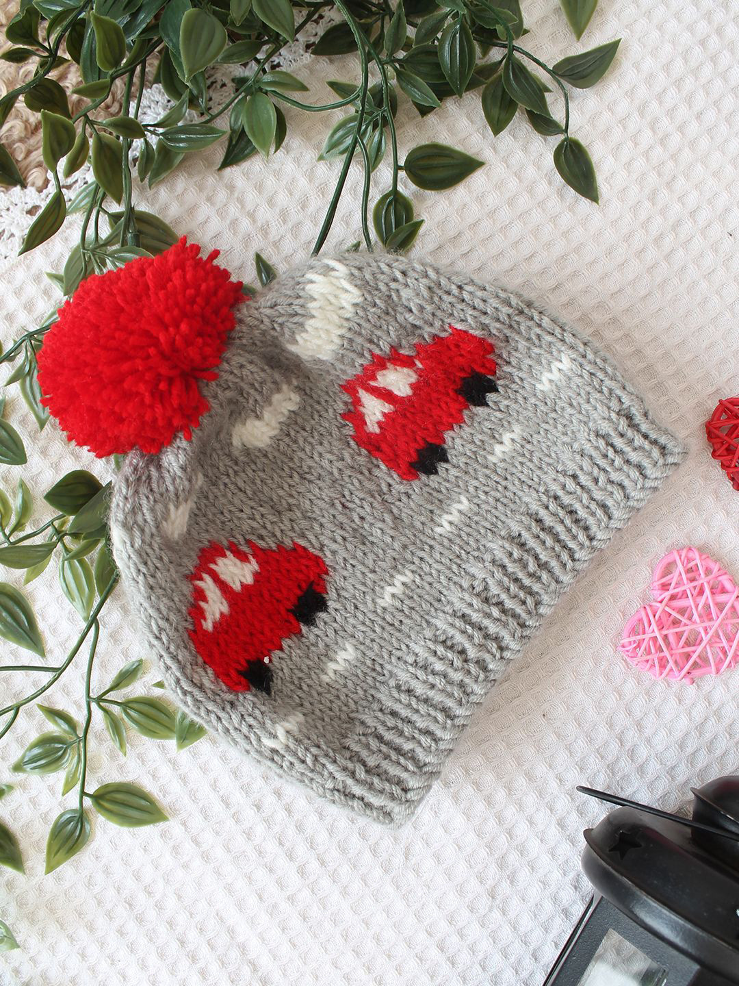 

Woonie Kids Self Design Acrylic Beanie Cap, Grey