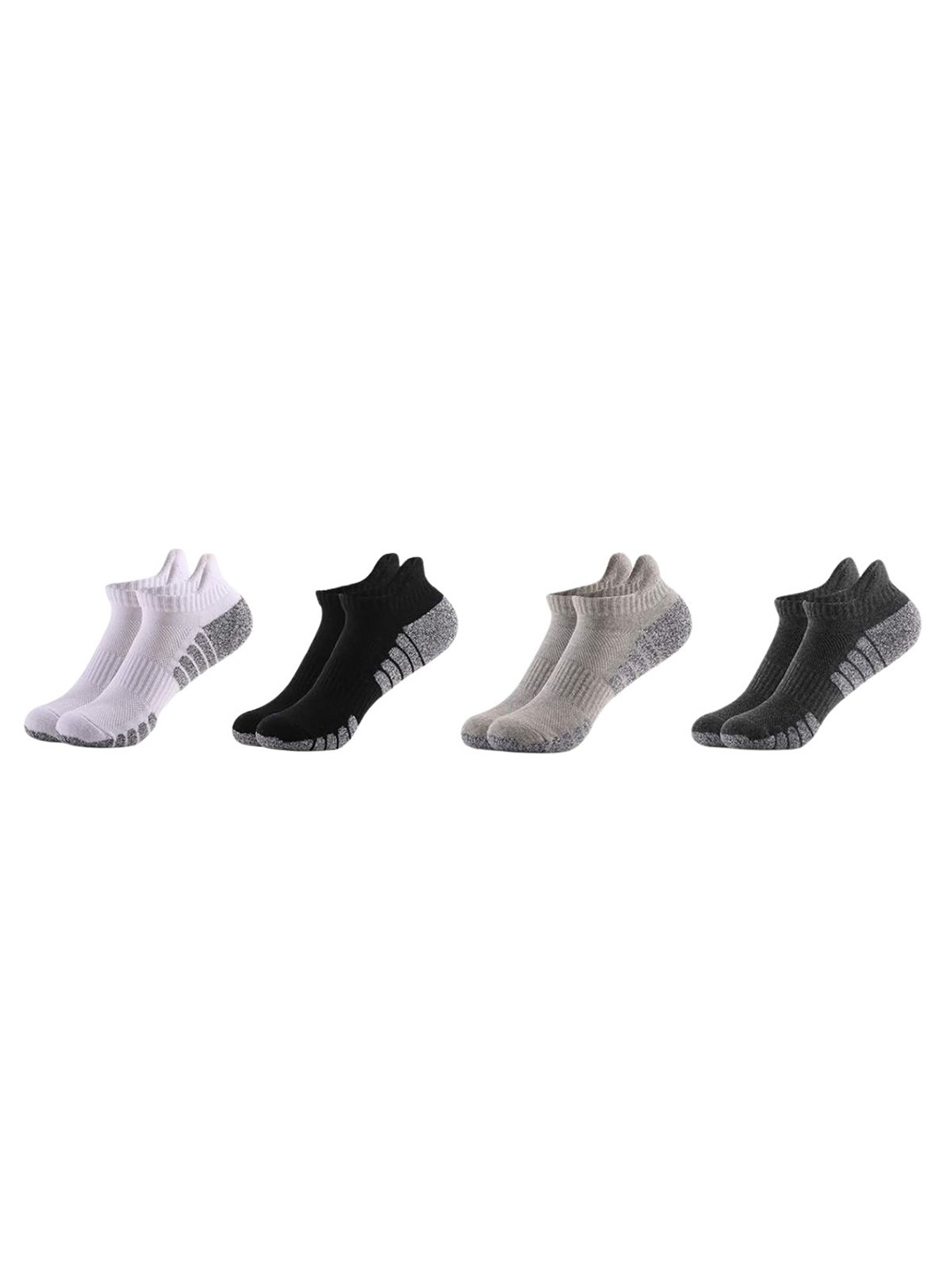 

YOUSTYLO Men Pack Of 4 Colorblocked Ankle-Length Socks, White