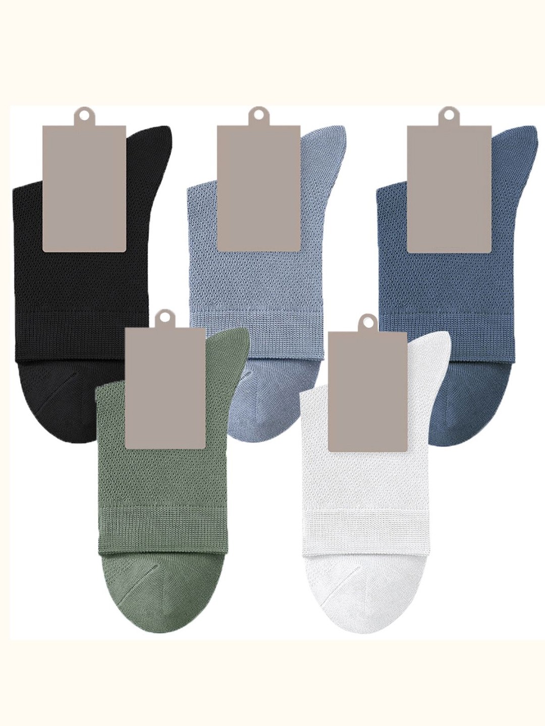 

YOUSTYLO Pack Of 5 Unisex Cotton Ankle Length Socks, Green