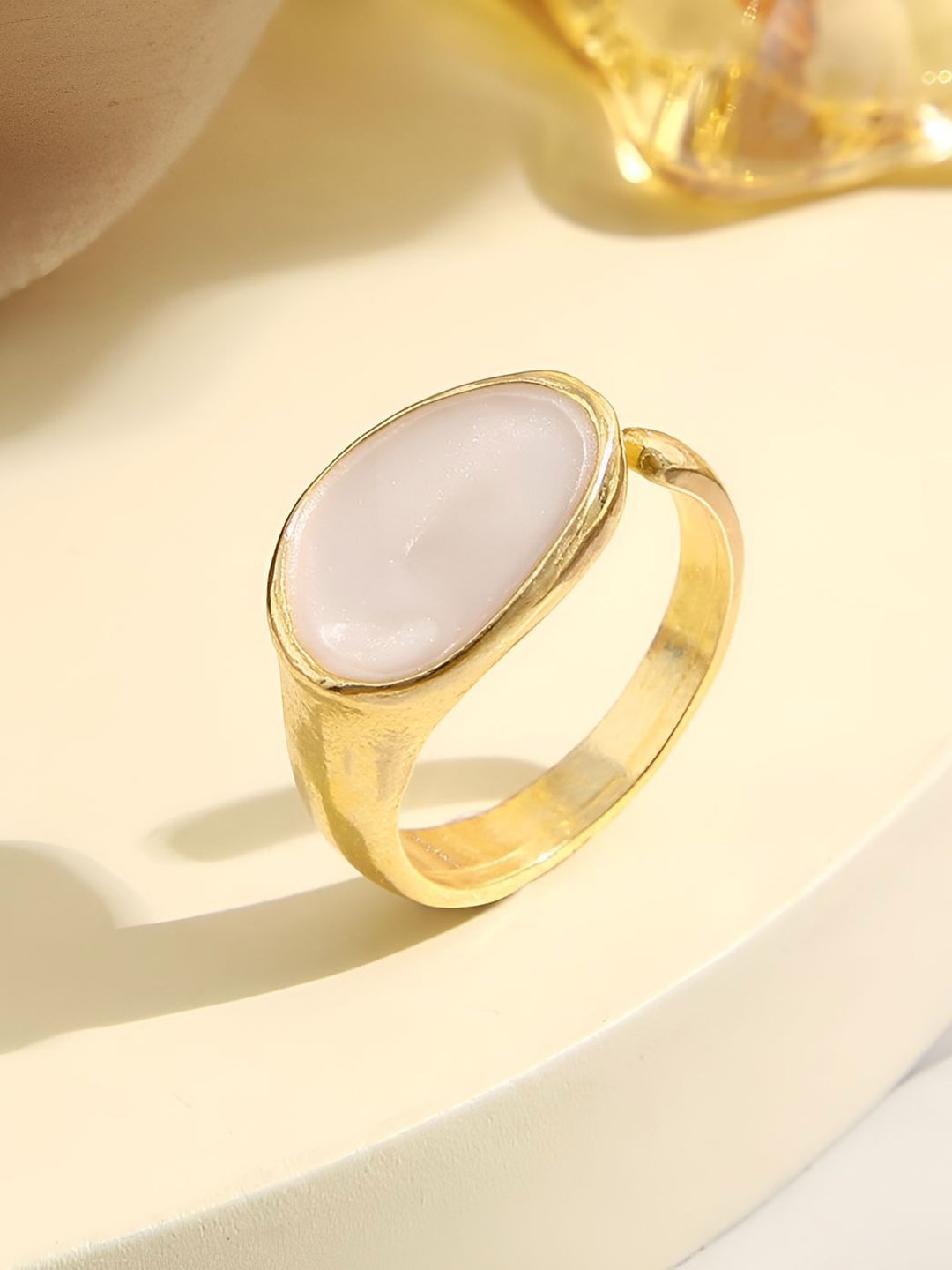 

Goho Gold Plated Stone Studded Finger Ring
