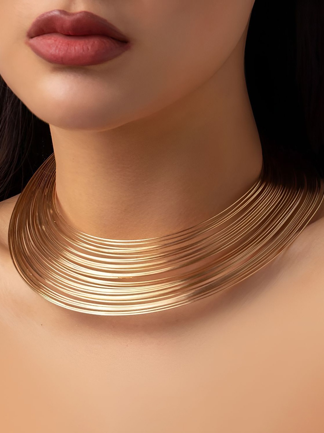 

Goho Statement Choker Necklace, Gold