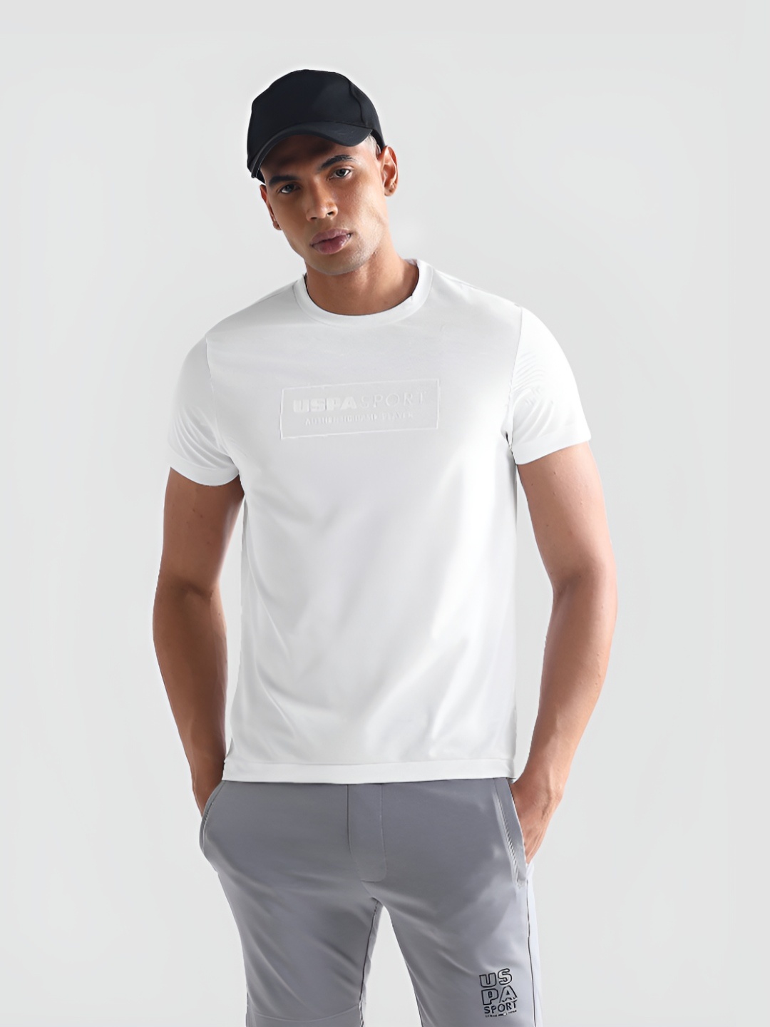 

U.S. Polo Assn. Men Typography Printed Slim Fit Round Neck T-shirt, White