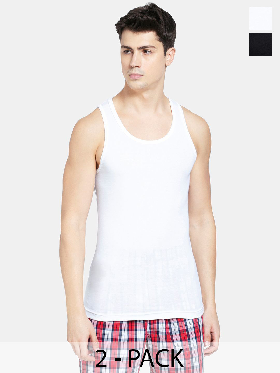 

Jockey Pack Of 2 Cotton Round Neck Sleeveless Vest, White