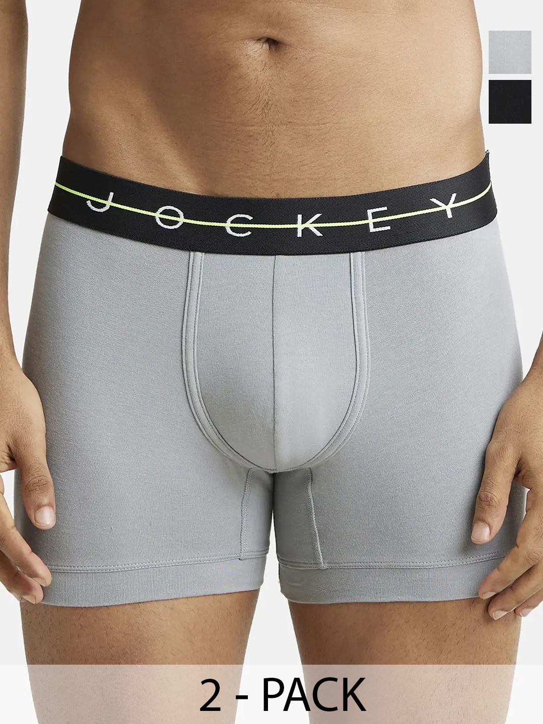 

Jockey Pack Of 2 Mid Rise Trunks 18618372-1-18618394-1, Grey