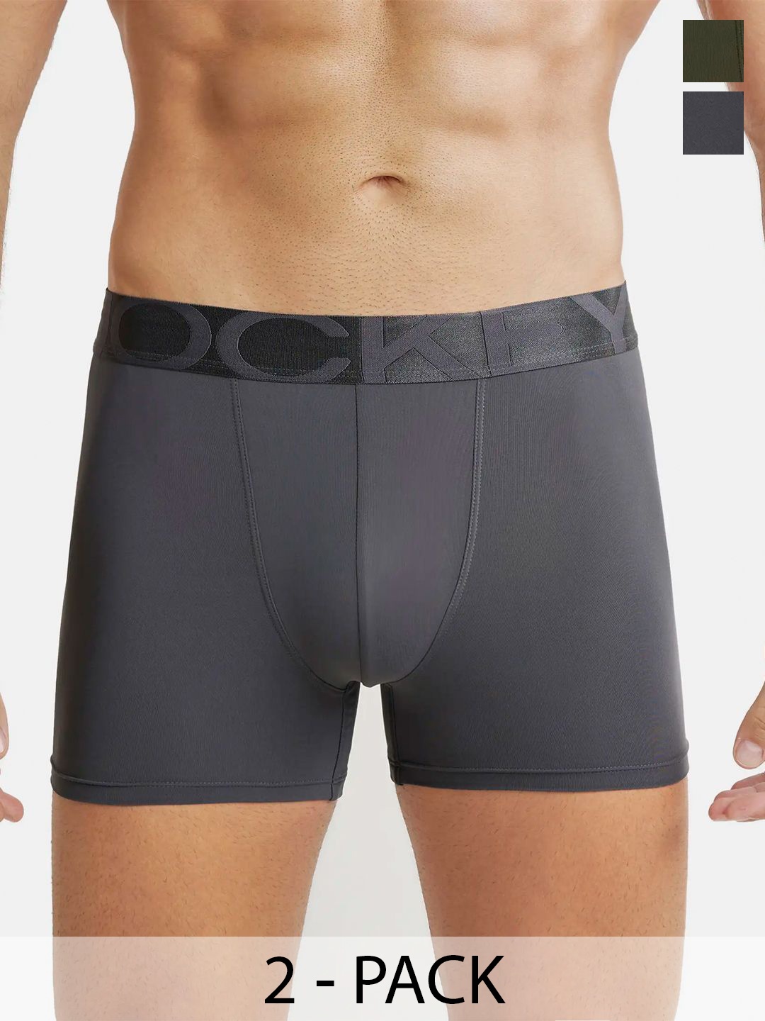 

Jockey Pack of 2 Mid-Rise Outer Elastic Trunks 11863578-1-11444368-1, Charcoal