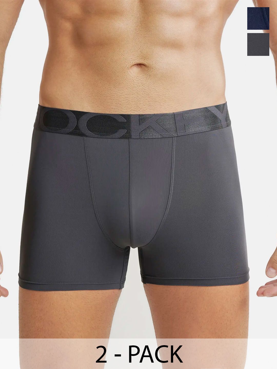 

Jockey Pack of 2 Printed Mid-Rise Outer Elastic Trunks 13925724-1-11444368-1, Grey