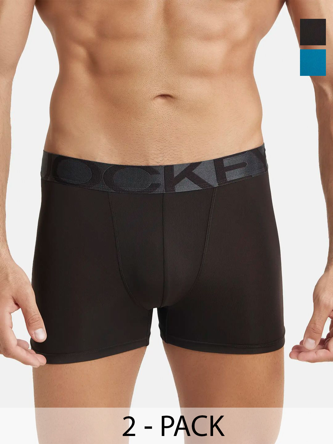

Jockey Pack of 2 Mid-Rise Outer Elastic Trunks 11863572-1-11444276-1, Coffee brown