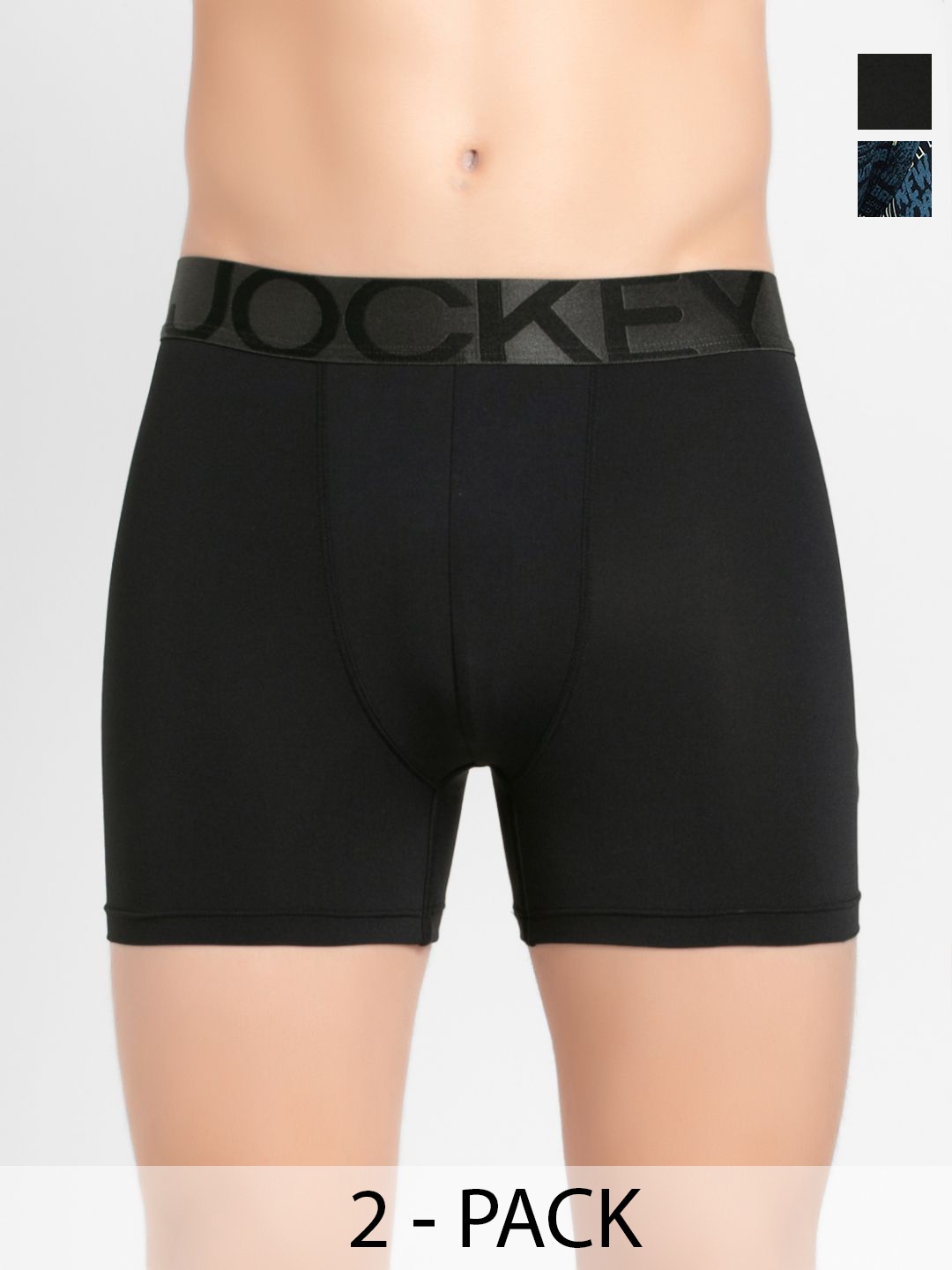 

Jockey Pack of 2 Mid-Rise Outer Elastic Trunks 11036254-1-19636152-1, Black