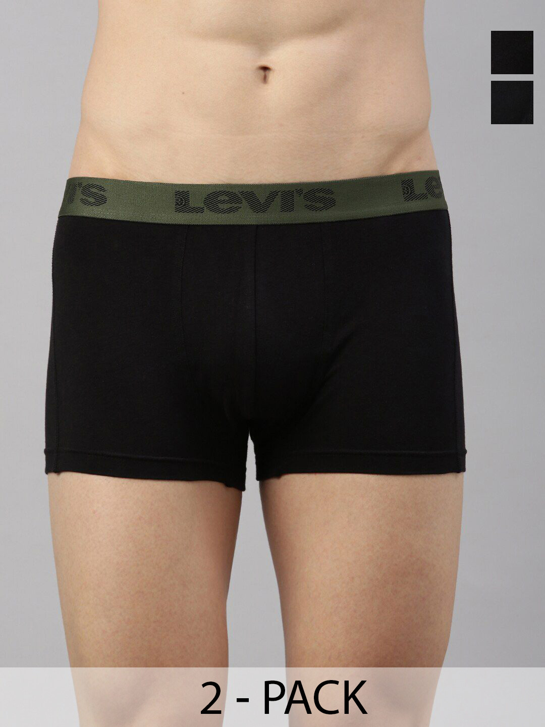 

Levis Pack of 2 Mid-Rise Outer Elastic Trunks 9261149-1-17989518-1, Black