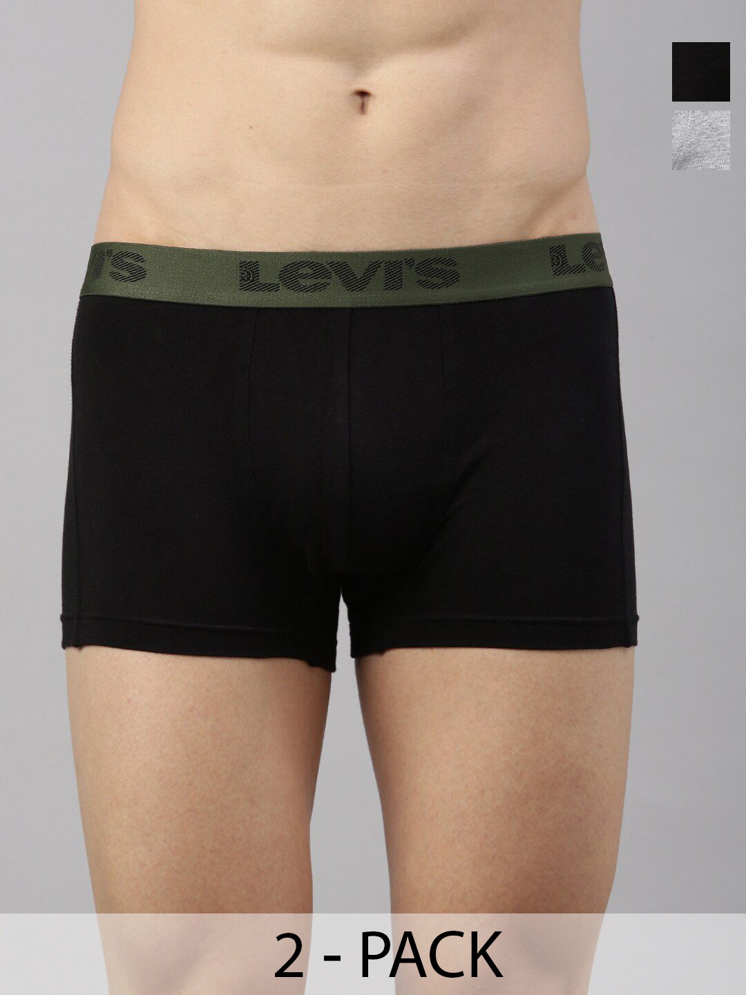 

Levis Pack of 2 Mid-Rise Outer Elastic Trunks 12032664-1-17989518-1, Black