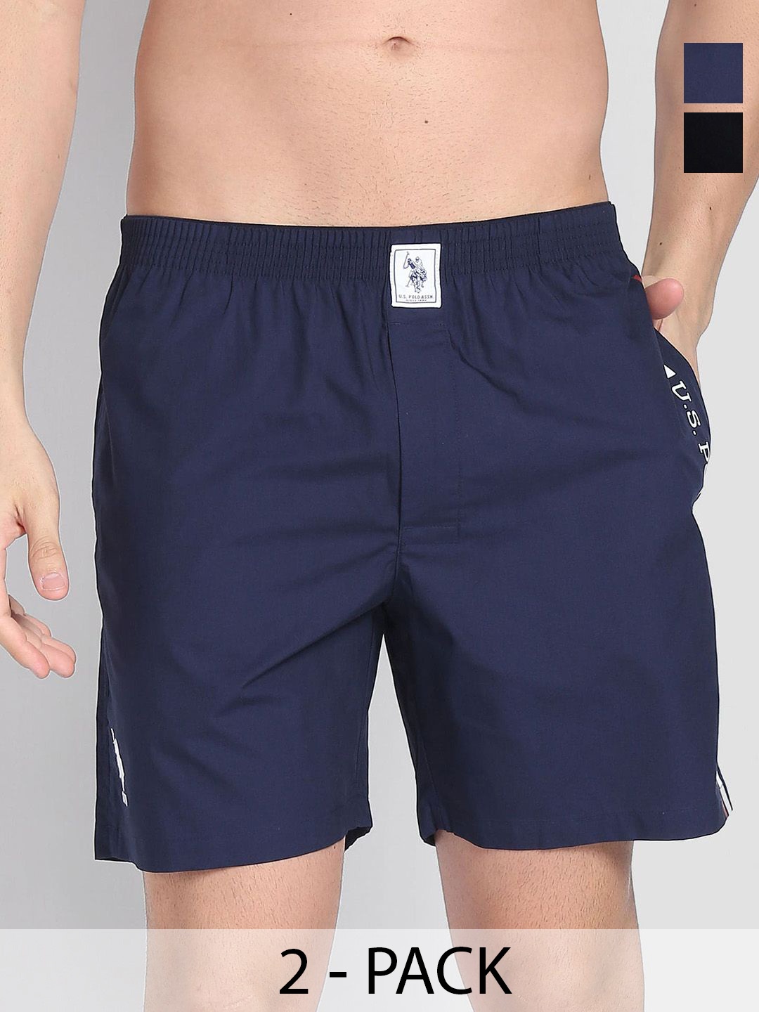 

U.S. Polo Assn. Pack of 2 Pure Cotton Boxers 29383154-1-25048628-1, Navy blue