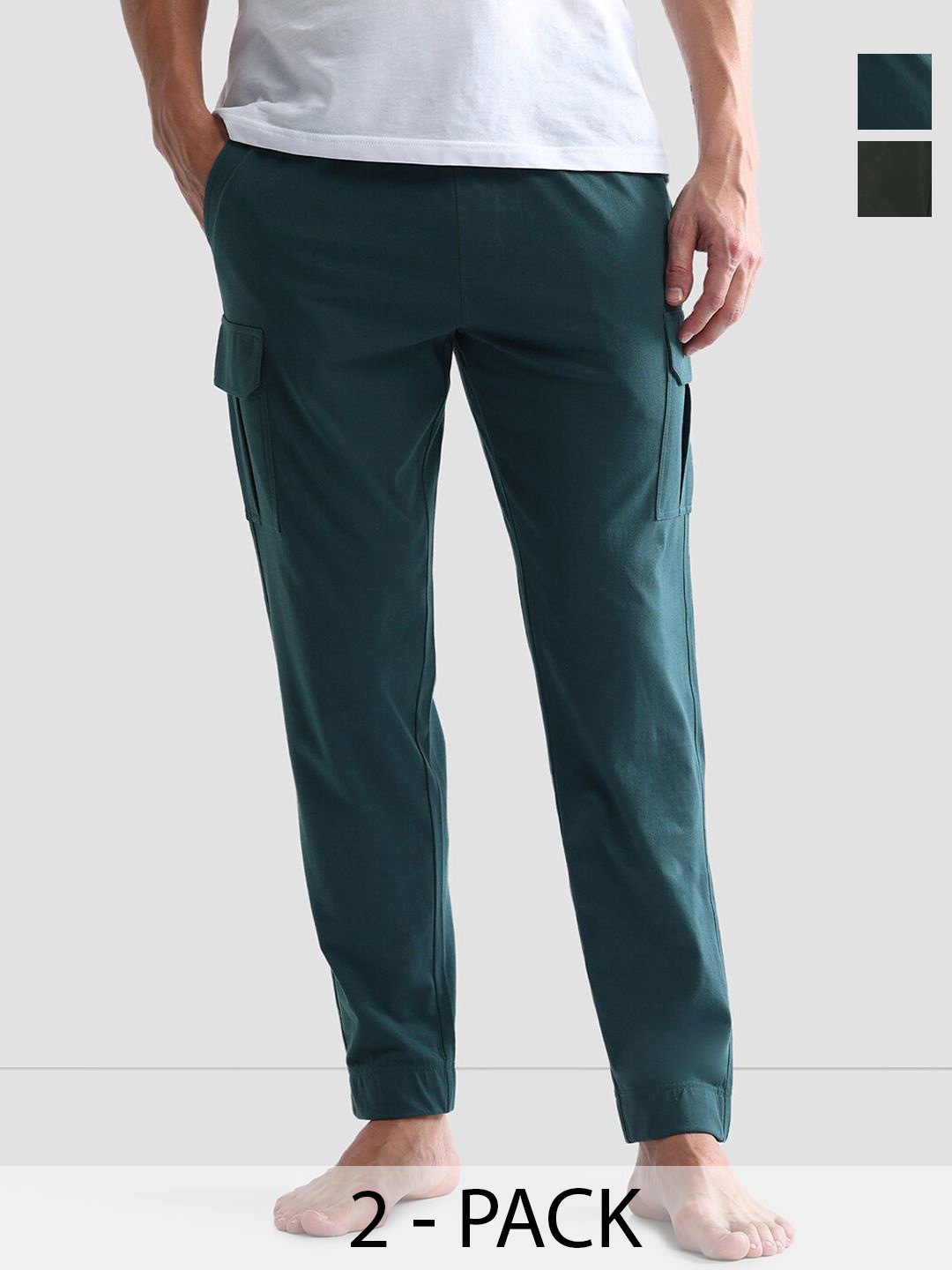 

U.S. Polo Assn. Pack of 2 Mid-Rise Cotton Joggers Lounge Pants, Green