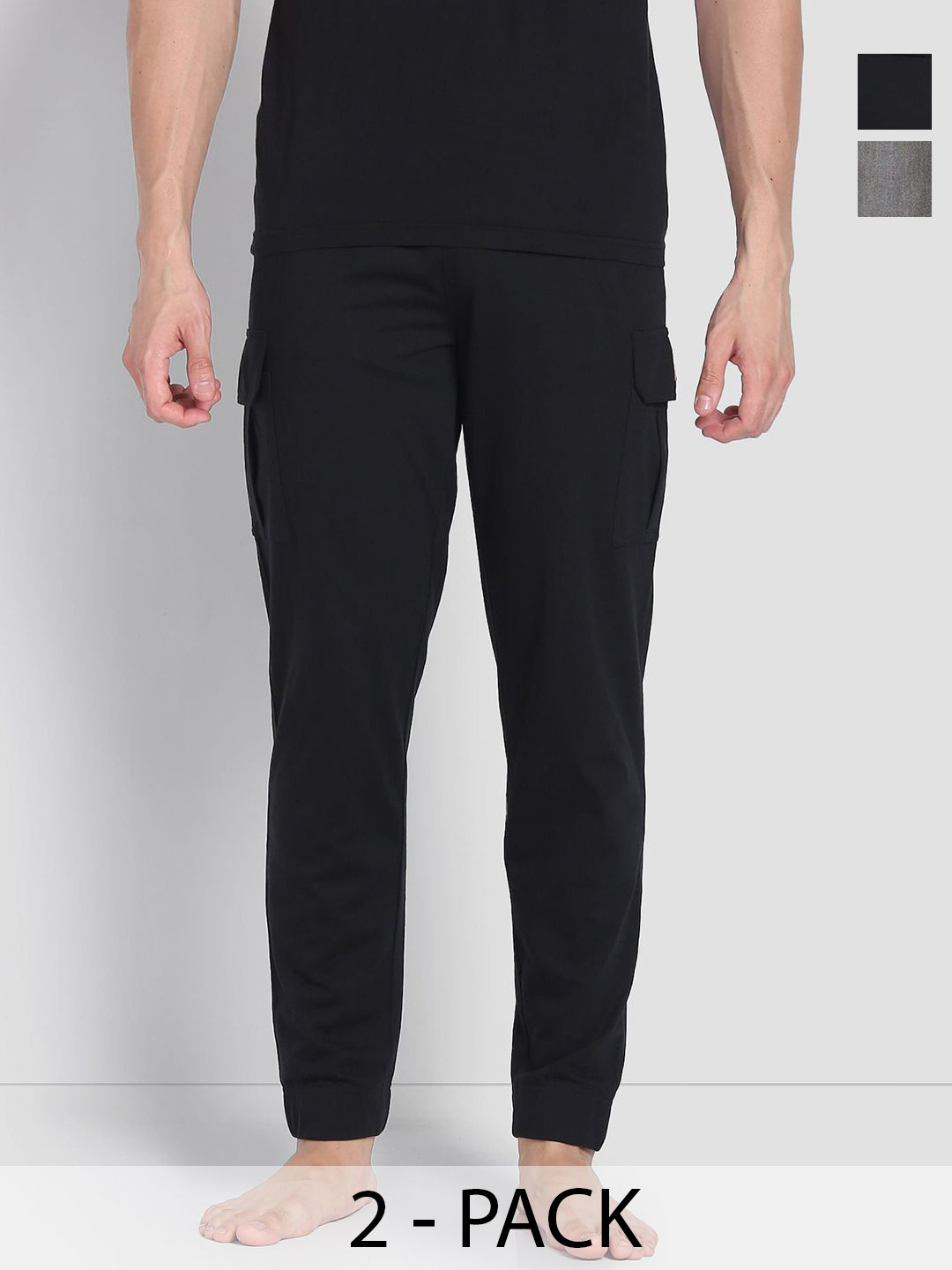 

U.S. Polo Assn. Pack of 2 Mid-Rise Cotton Joggers Lounge Pants, Black