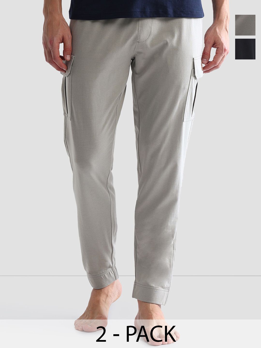 

U.S. Polo Assn. Pack of 2 Mid-Rise Cotton Joggers Lounge Pants, Grey