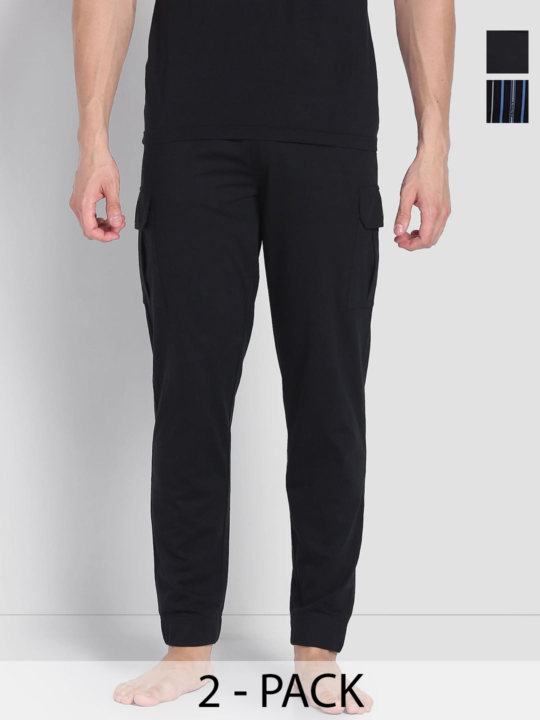 

U.S. Polo Assn. Pack of 2 Mid-Rise Cotton Joggers Lounge Pants, Black