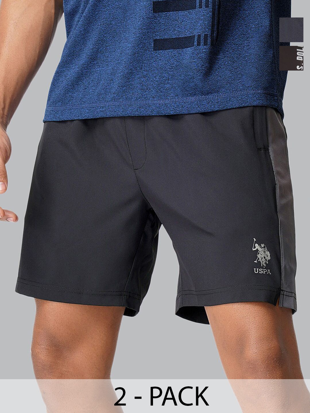 

U.S. Polo Assn. Pack of 2 Mid-Rise Lounge Shorts, Black