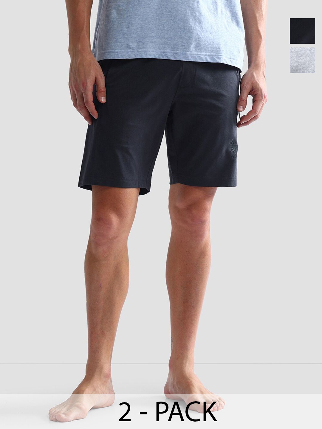 

U.S. Polo Assn. Pack of 2 Mid Rise Lightweight Lounge Shorts, Navy blue