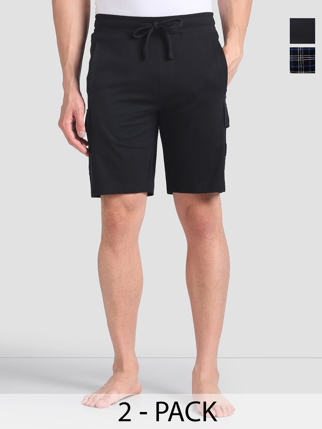 

U.S. Polo Assn. Pack of 2 Mid Rise Lounge Shorts, Black