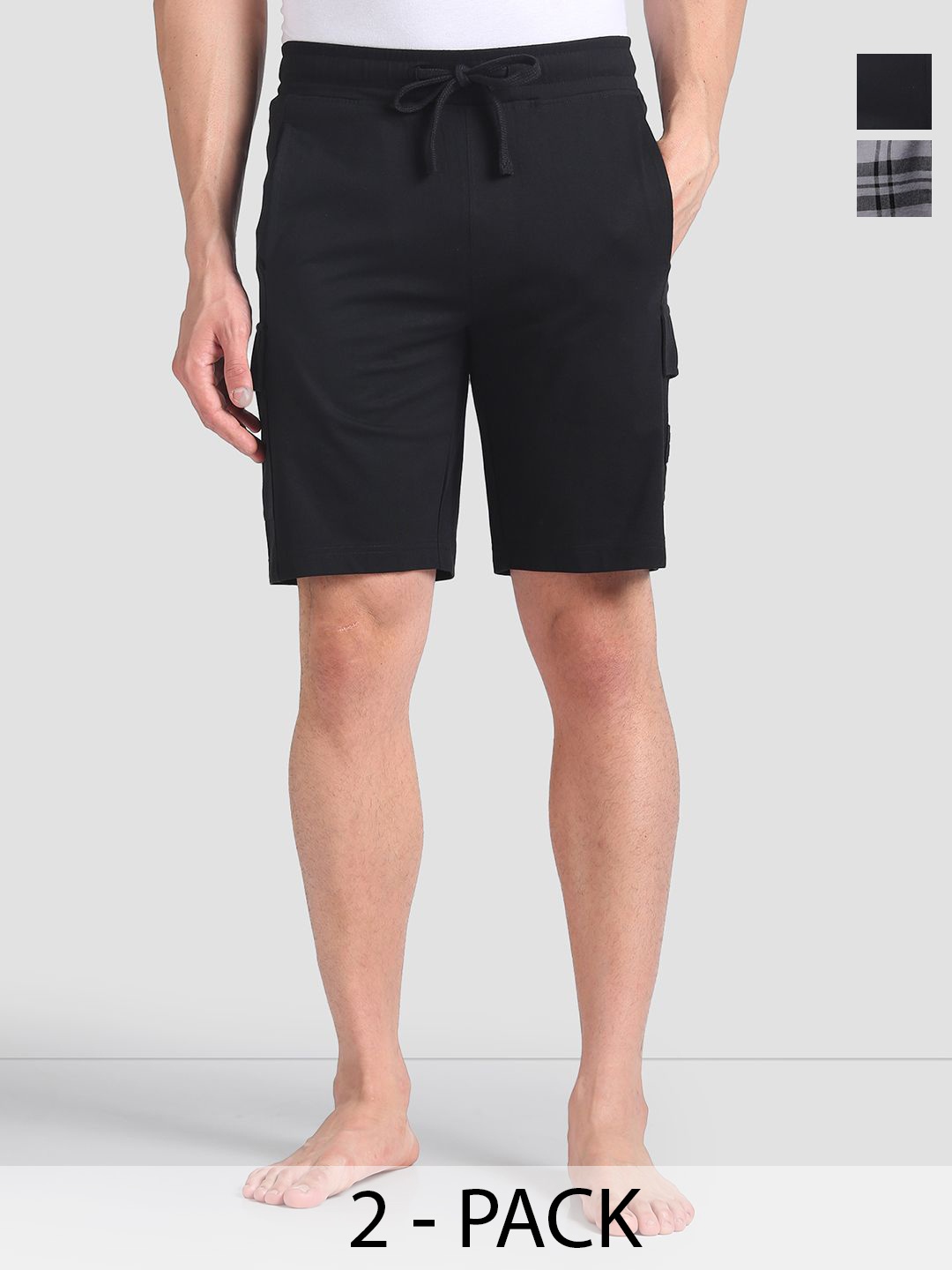 

U.S. Polo Assn. Pack of 2 Mid Rise Lounge Shorts, Black