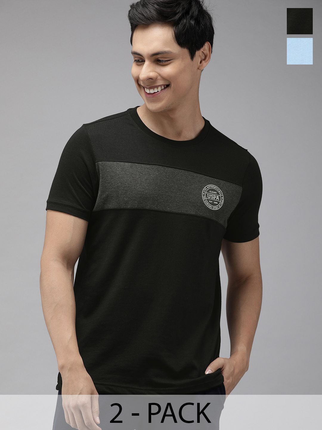 

U.S. Polo Assn. Pack Of 2 Round Neck Lounge T-shirts, Black