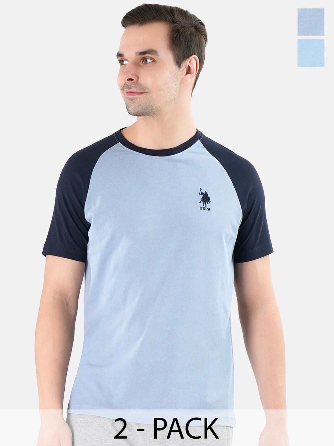 

U.S. Polo Assn. Pack Of 2 Round Neck Lounge T-shirts, Blue
