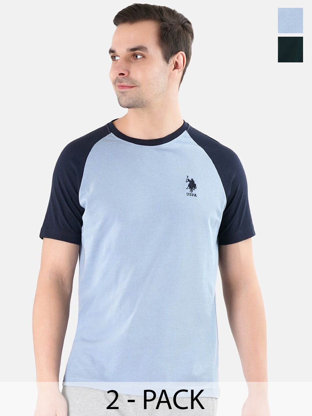 

U.S. Polo Assn. Pack Of 2 Round Neck Lounge T-shirts, Blue
