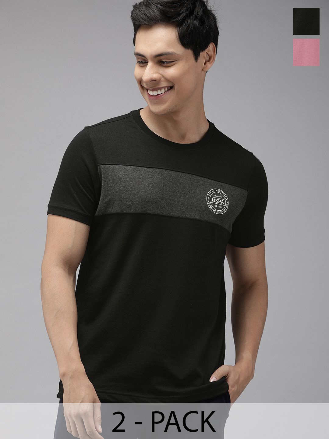 

U.S. Polo Assn. Pack Of 2 Round Neck Lounge T-shirts, Black