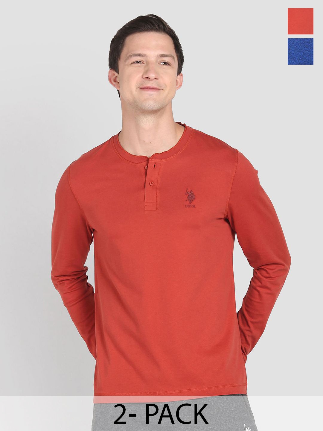 

U.S. Polo Assn. Pack Of 2 Round Neck Lounge T-shirts, Red