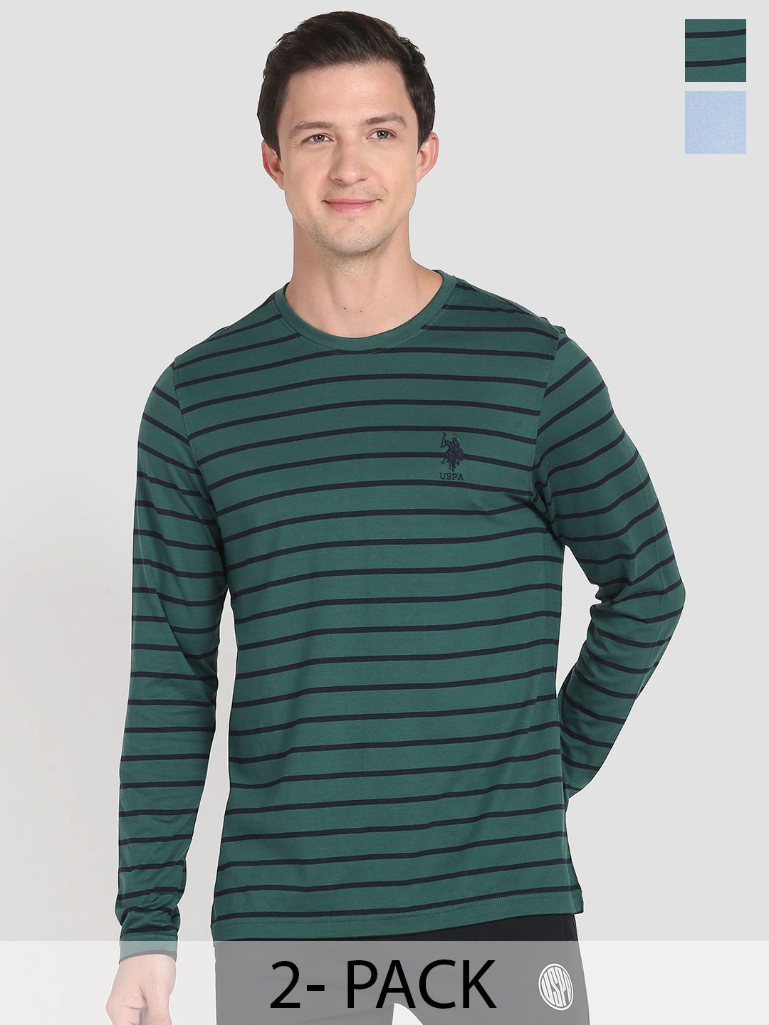 

U.S. Polo Assn. Pack Of 2 Round Neck Lounge T-shirts, Green