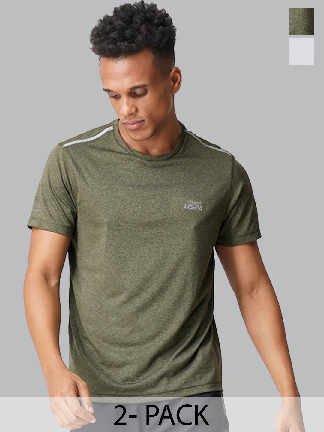 

U.S. Polo Assn. Pack Of 2 Round Neck Lounge T-shirts, Green