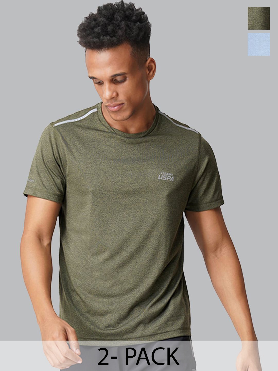 

U.S. Polo Assn. Pack Of 2 Round Neck Lounge T-shirts, Green