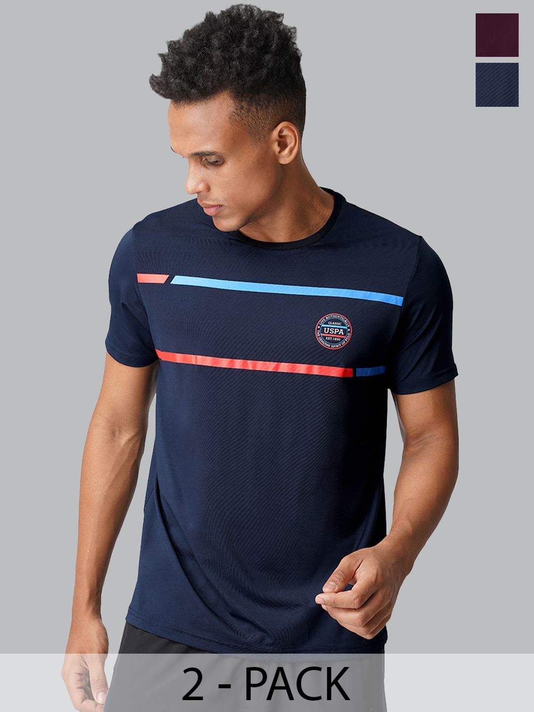 

U.S. Polo Assn. Pack Of 2 Lounge Tshirts, Navy blue