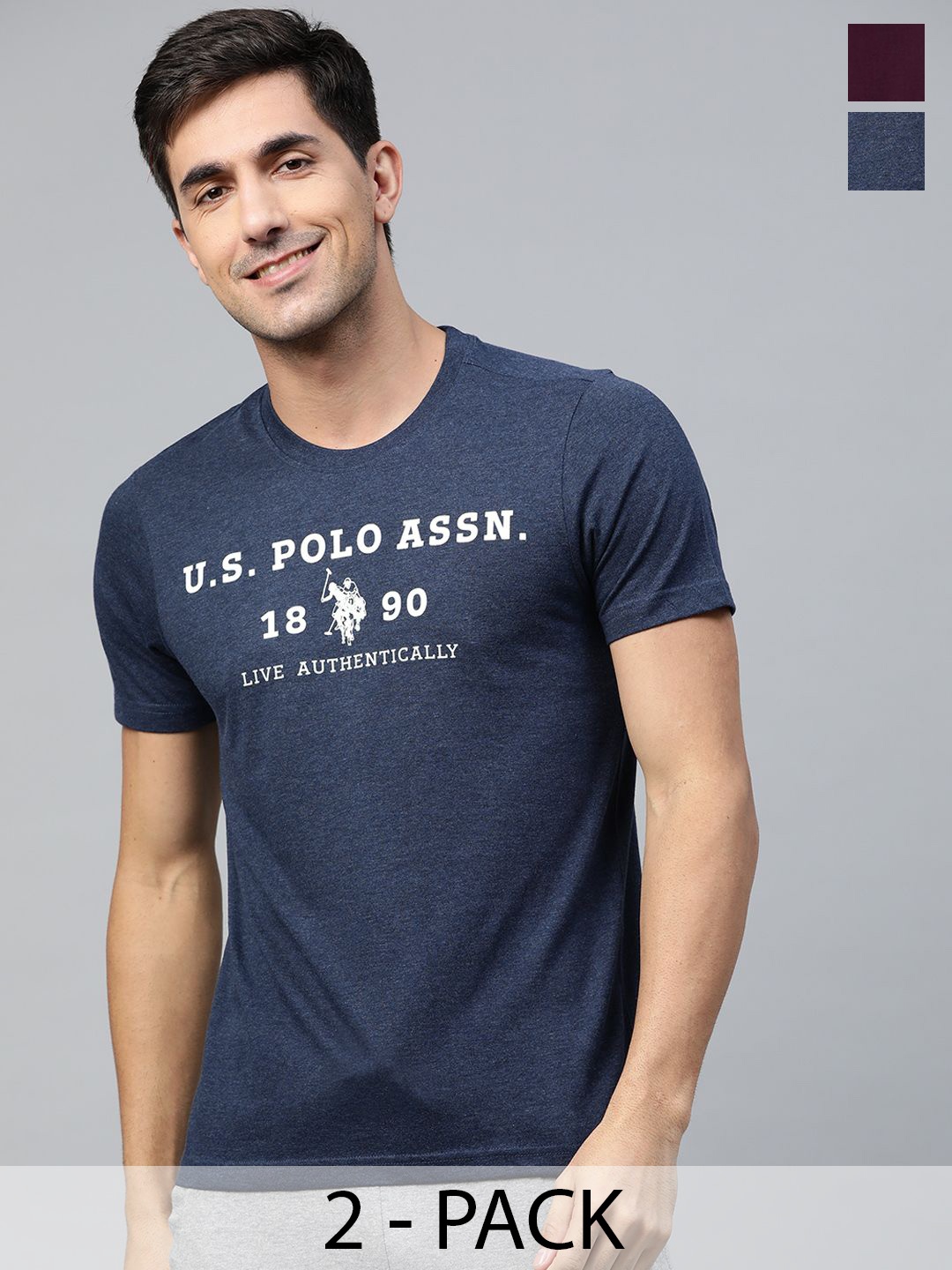 

U.S. Polo Assn. Pack Of 2 Lounge Tshirts, Navy blue