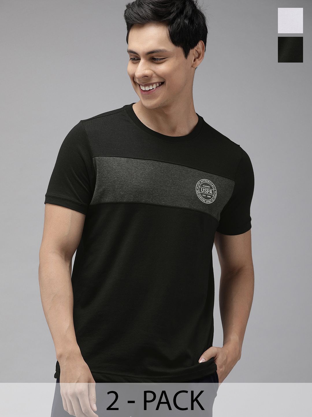 

U.S. Polo Assn. Pack of 2 Round Neck Lounge T-shirts, Black
