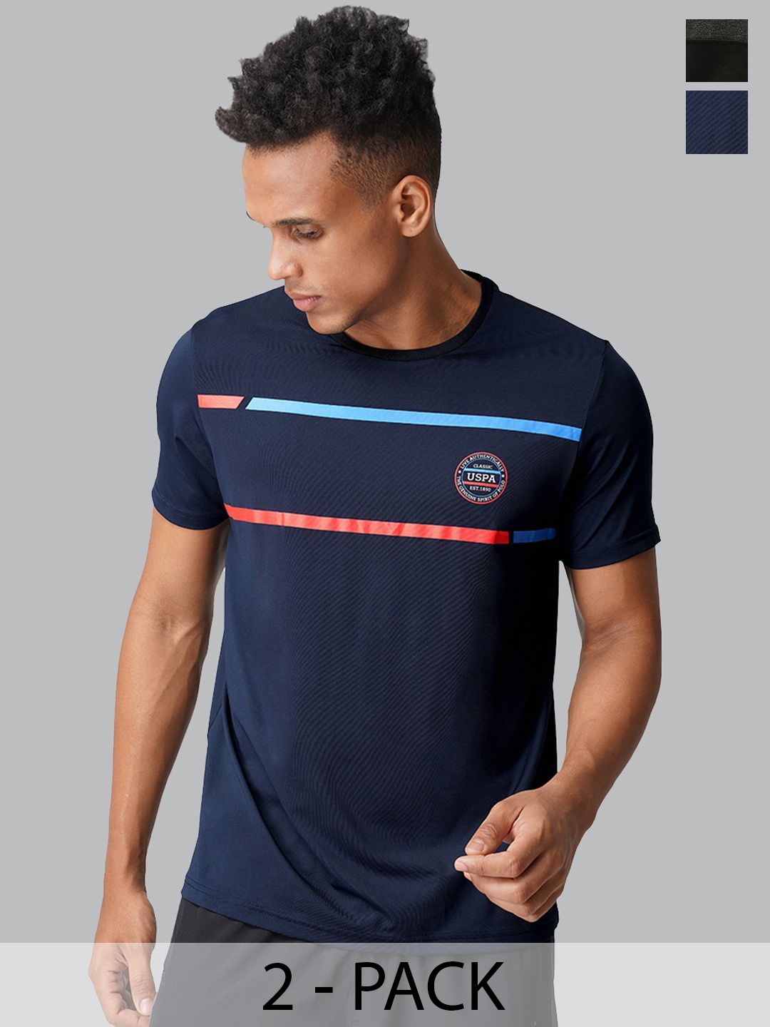

U.S. Polo Assn. Pack of 2 Round Neck Lounge T-shirts, Navy blue