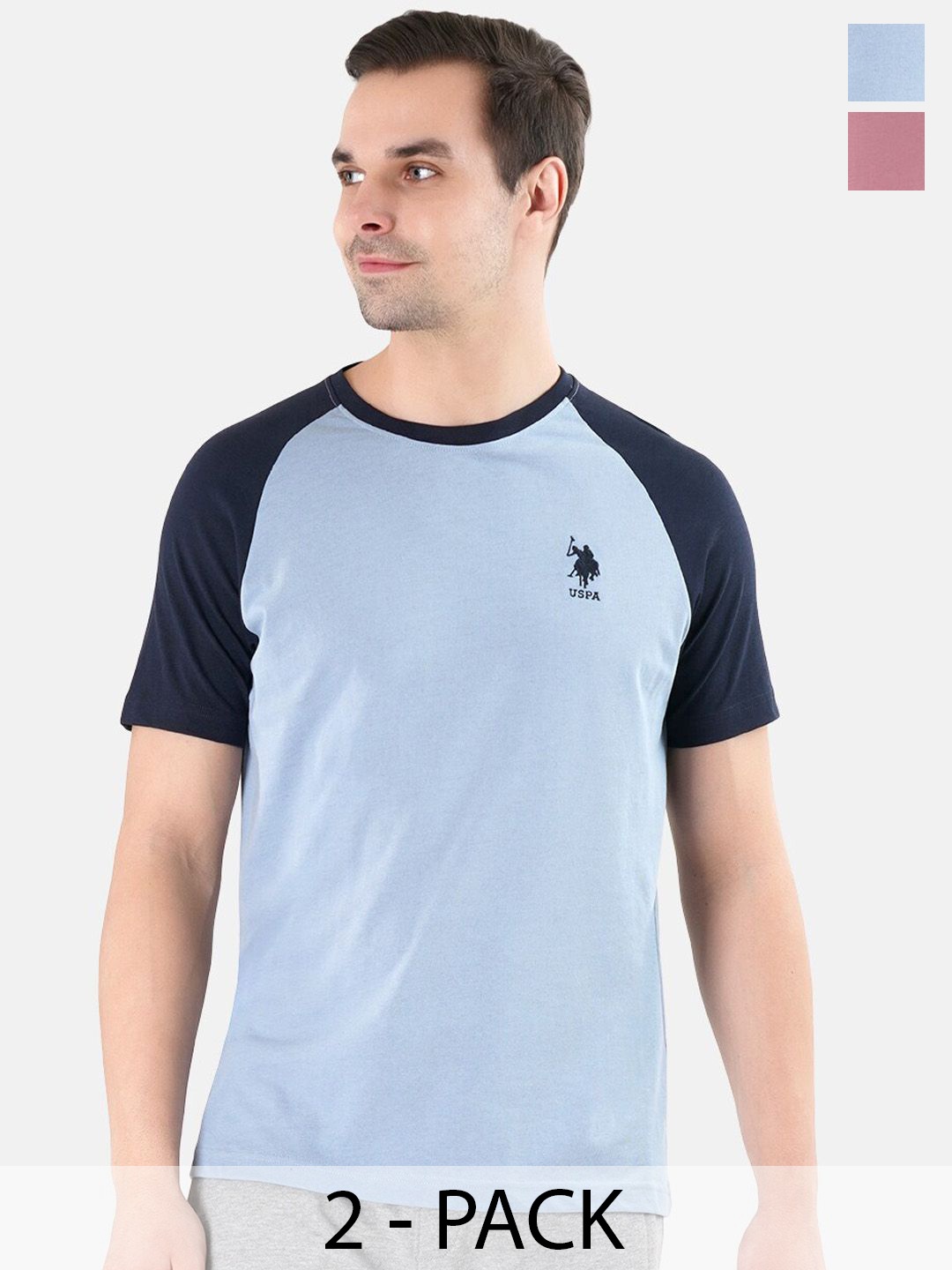 

U.S. Polo Assn. Pack of 2 Round Neck Lounge T-shirts, Blue