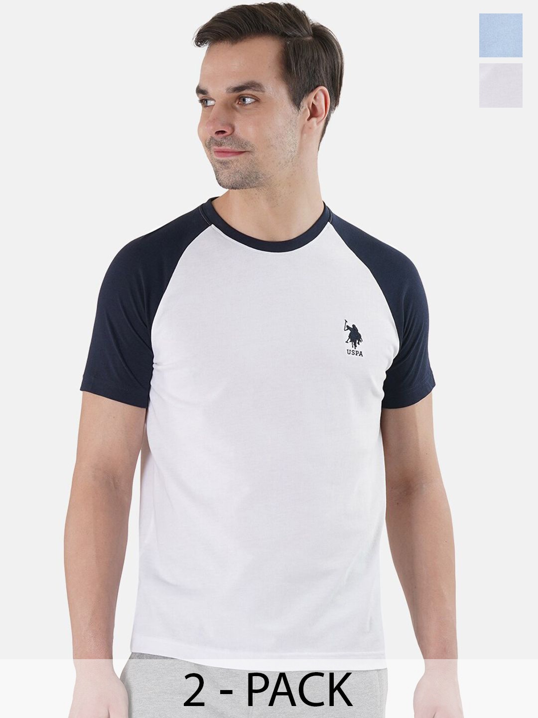 

U.S. Polo Assn. Pack Of 2 Comfort Fit Round Neck Lounge Tshirts, White