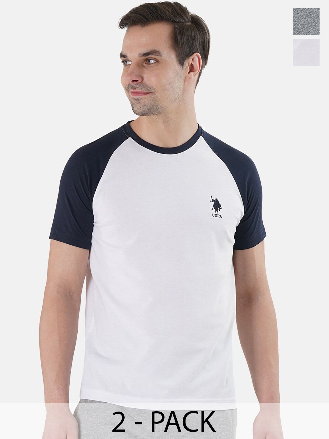

U.S. Polo Assn. Pack Of 2 Comfort Fit Round Neck Lounge T-shirts, White