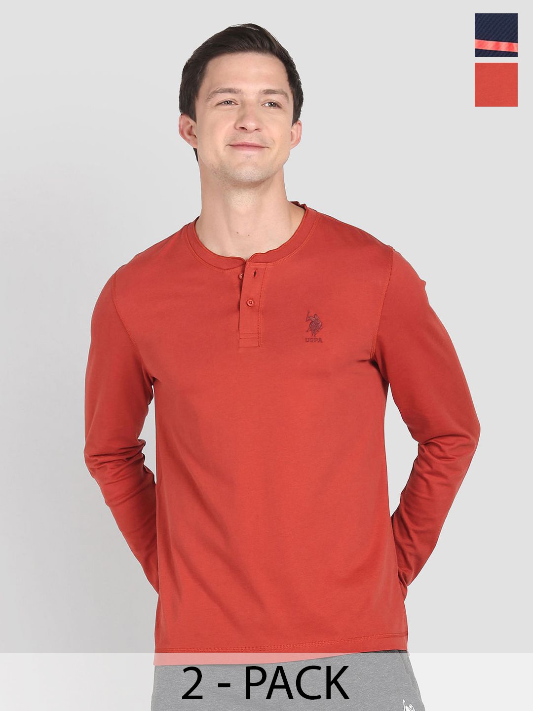 

U.S. Polo Assn. Pack Of 2 Printed Lounge Tshirts, Red