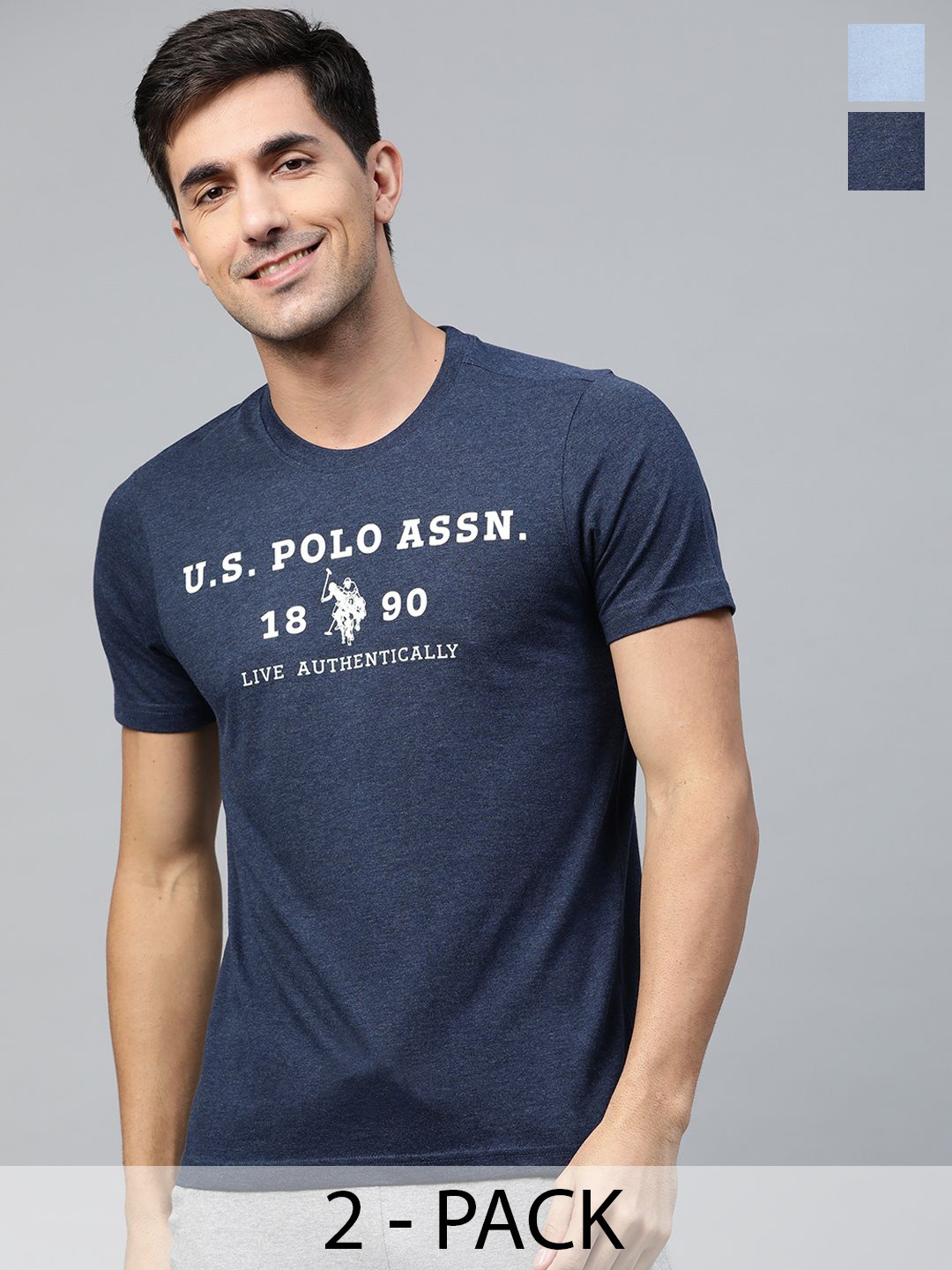 

U.S. Polo Assn. Pack Of 2 Printed Lounge Tshirts, Navy blue