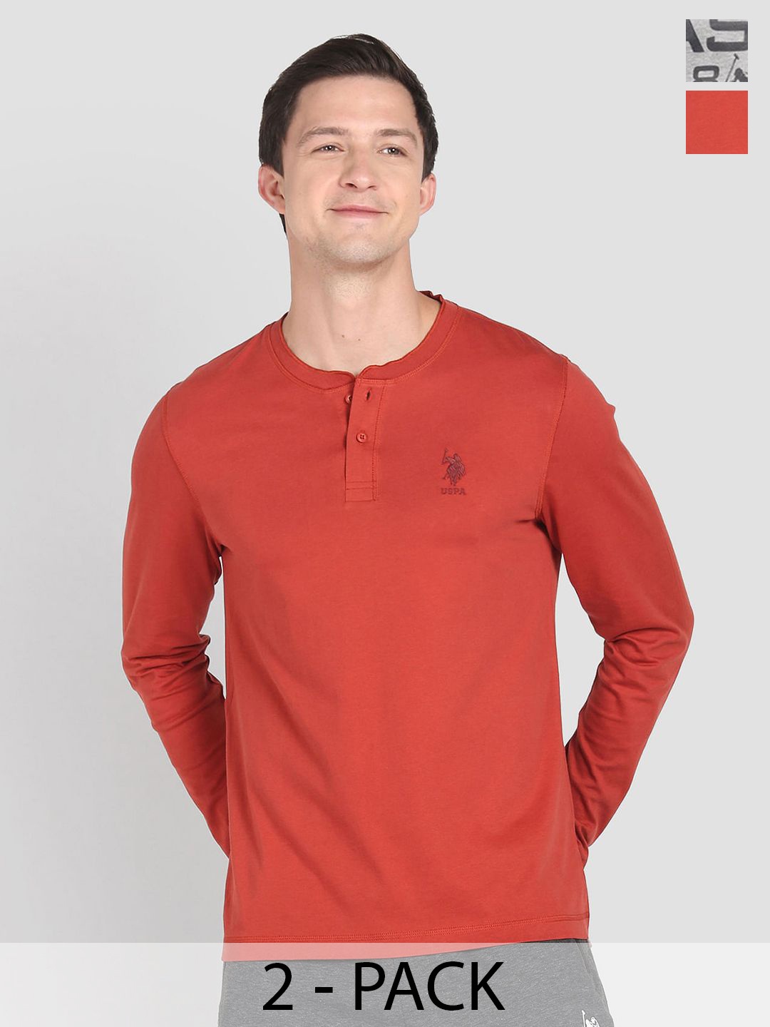 

U.S. Polo Assn. Pack Of 2 Printed Lounge Tshirts, Red