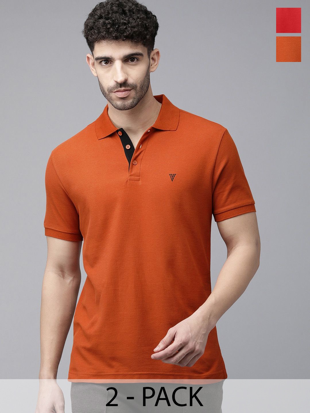 

Van Heusen Pack Of 2 Polo Collar Colour Fresh Moisture Wicking Lounge Tshirts, Orange