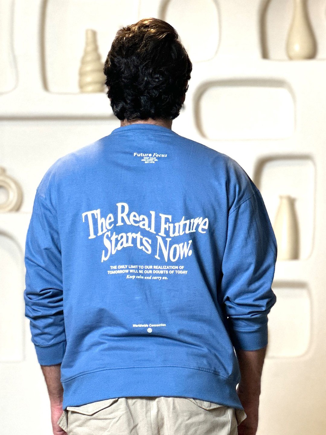 

Maniac Men Alphanumeric Printed Sweatshirt, Blue