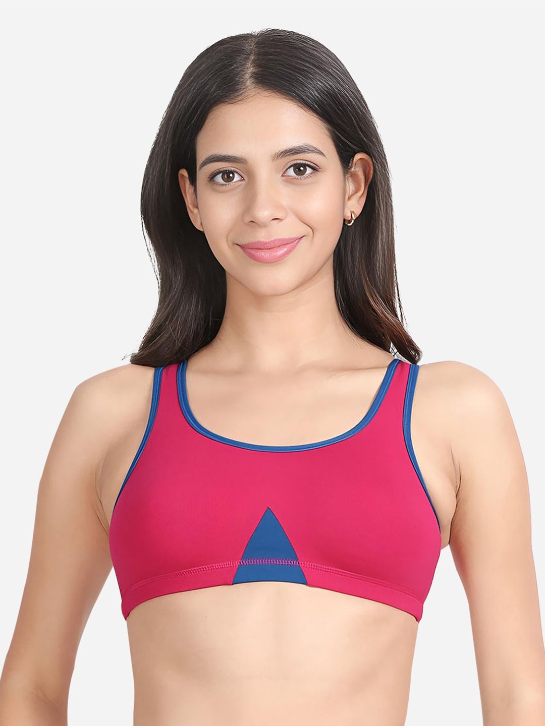 

Susie Medium Coverage Non Padded Workout Bra -All Day Comfort, Pink