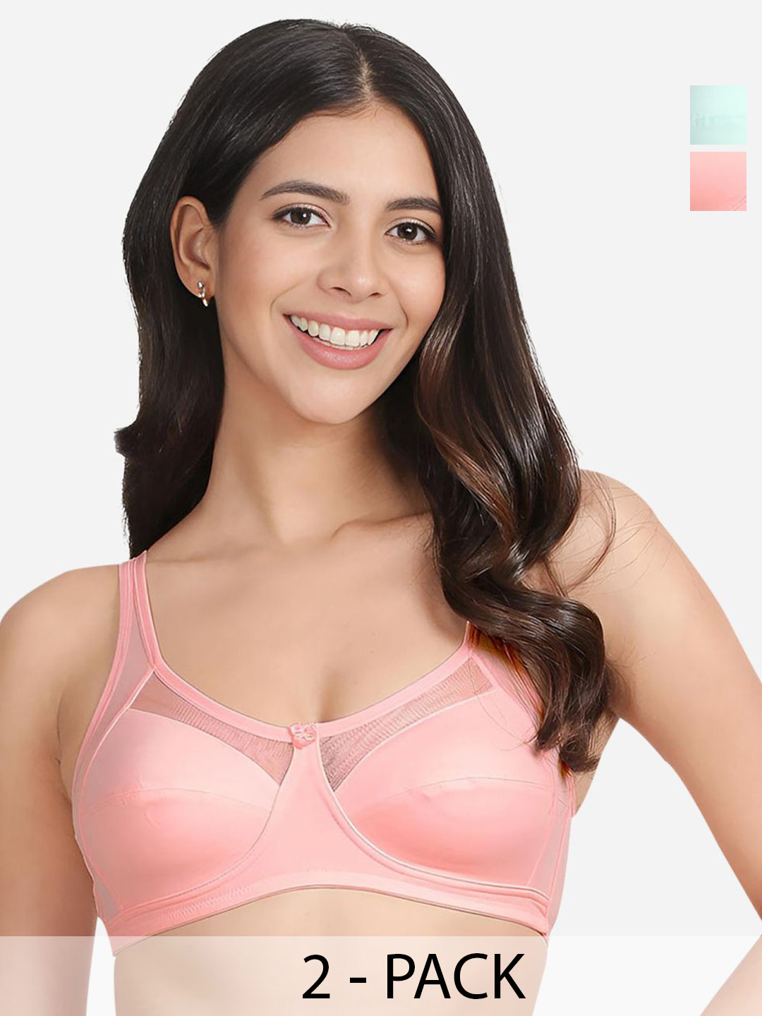 

Susie Pack Of 2 Full Coverage Non Padded Everyday Bra-All Day Comfort, Pink